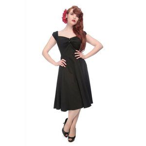 Collectif Dolores Dress Mainline Black Cotton UK14